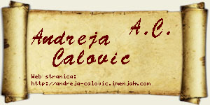 Andreja Ćalović vizit kartica